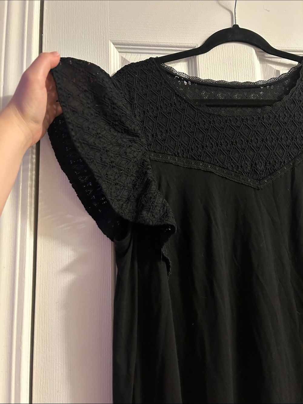Torrid Crochet Ruffle Tshirt - Picture 2 of 4